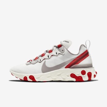 Nike React Element 55 - Női Utcai Cipő - Platina/Piros/Fekete/Titán